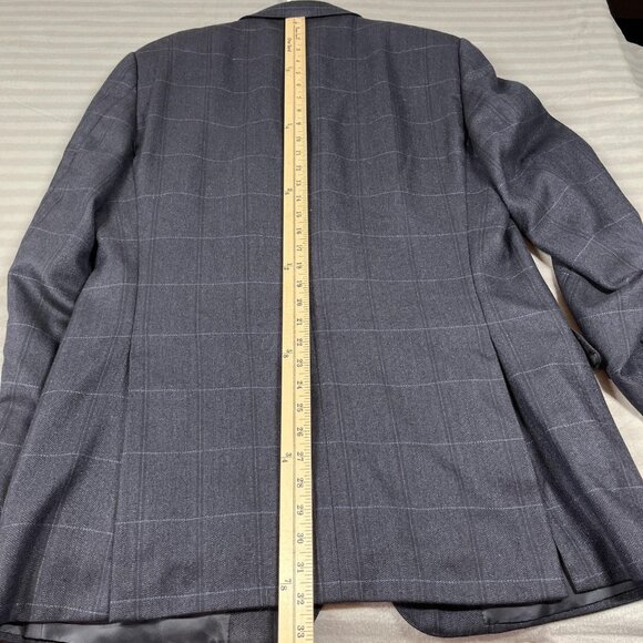 Ermenegildo Zegna Blazer Mens 52 Large Windowpane 100% Cashmere Italy Jacket - Picture 11 of 14